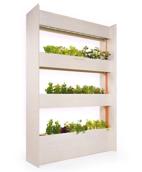 The Click & Grow Wall Farm against a white backdrop.