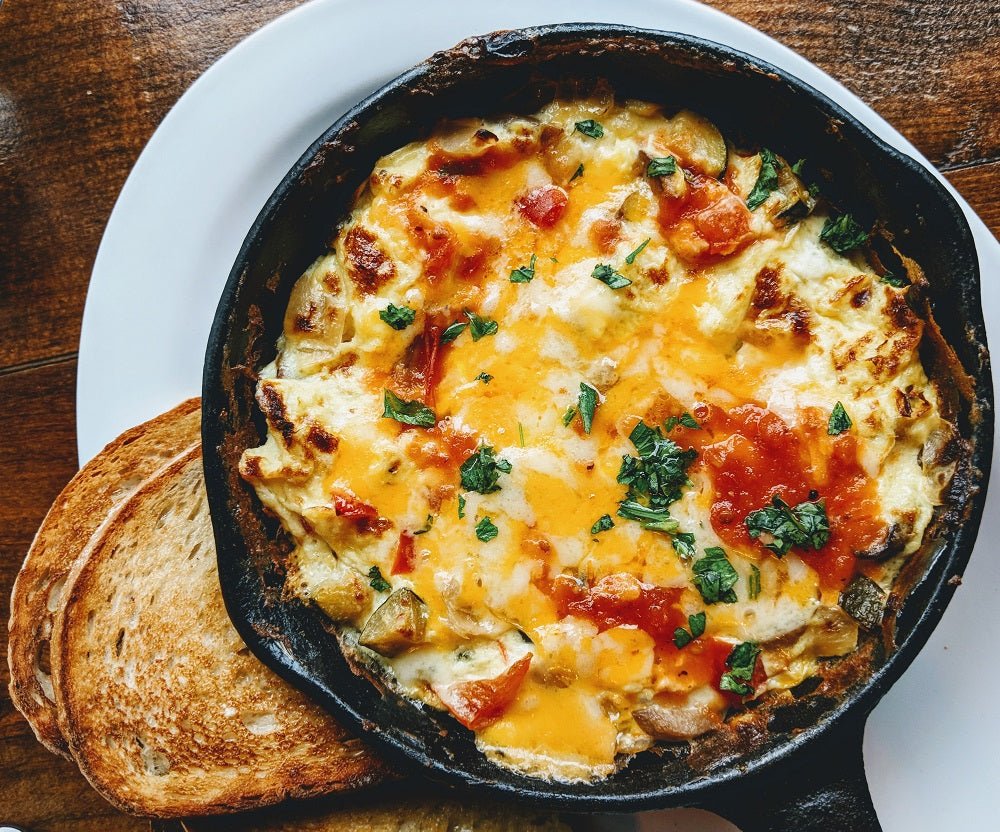 Omelet in a pan.