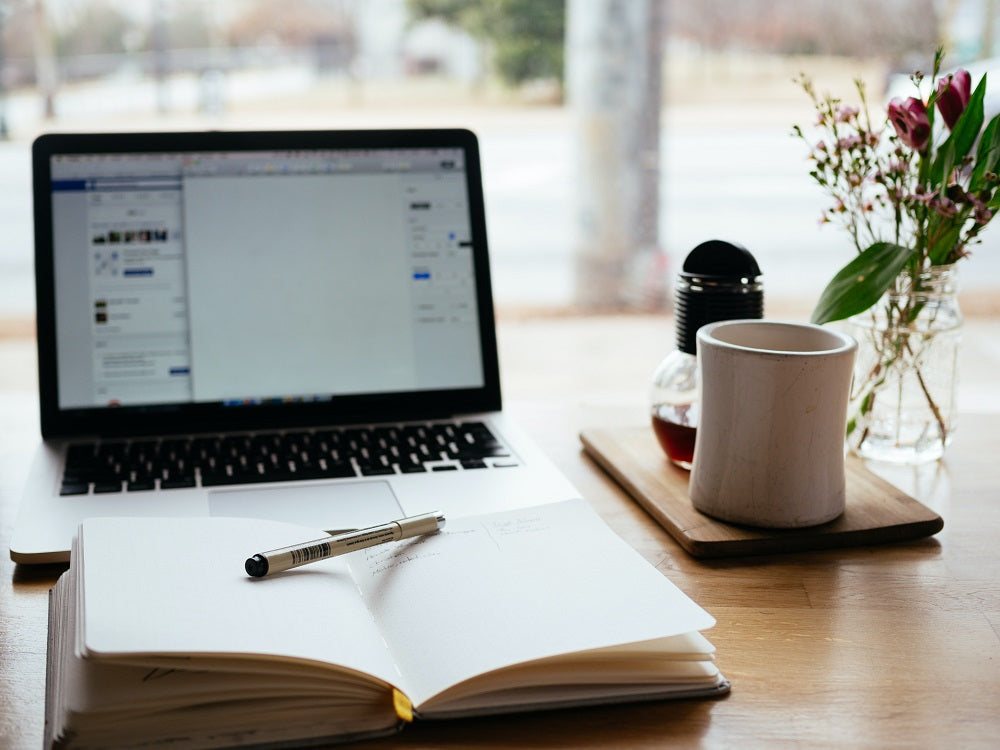 Neatly arranged home office table.